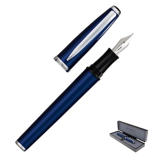 Foto 1 | Pluma Estilográfica Monteverde Aldo Domani Azul Con Punta Plateada - Venta Internacional.