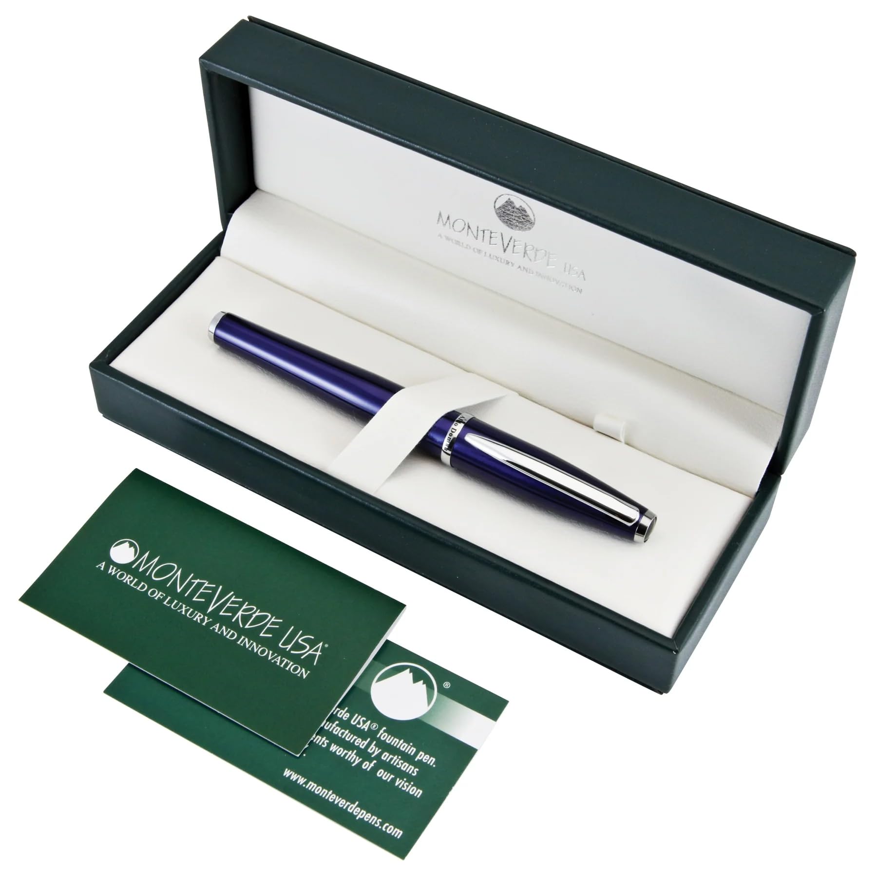 Foto 5 pulgar | Pluma Estilográfica Monteverde Aldo Domani Azul Con Punta Plateada - Venta Internacional.
