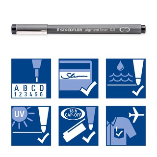 Foto 6 | Juego De Bolígrafos Staedtler Pigment Liner Tinta Negra 6 Bolígrafos Surtidos - Venta Internacional.