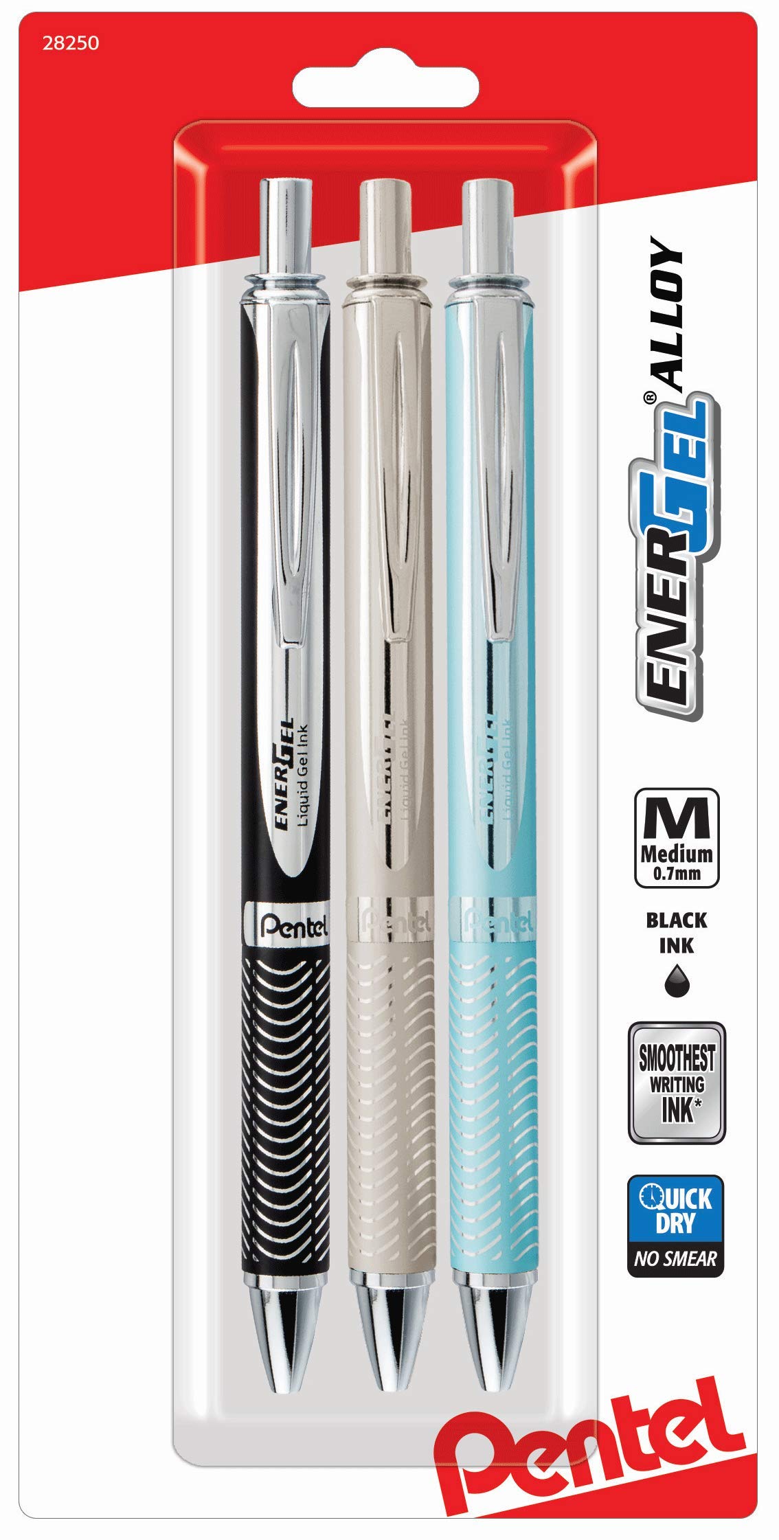 Bolígrafos De Tinta De Gel Pentel Energel Alloy Rt De 0 7 Mm  Paquete De 3 - Venta Internacional.