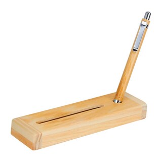 Foto 3 | Pluma de Madera con Base Portatarjetas Promo Opción