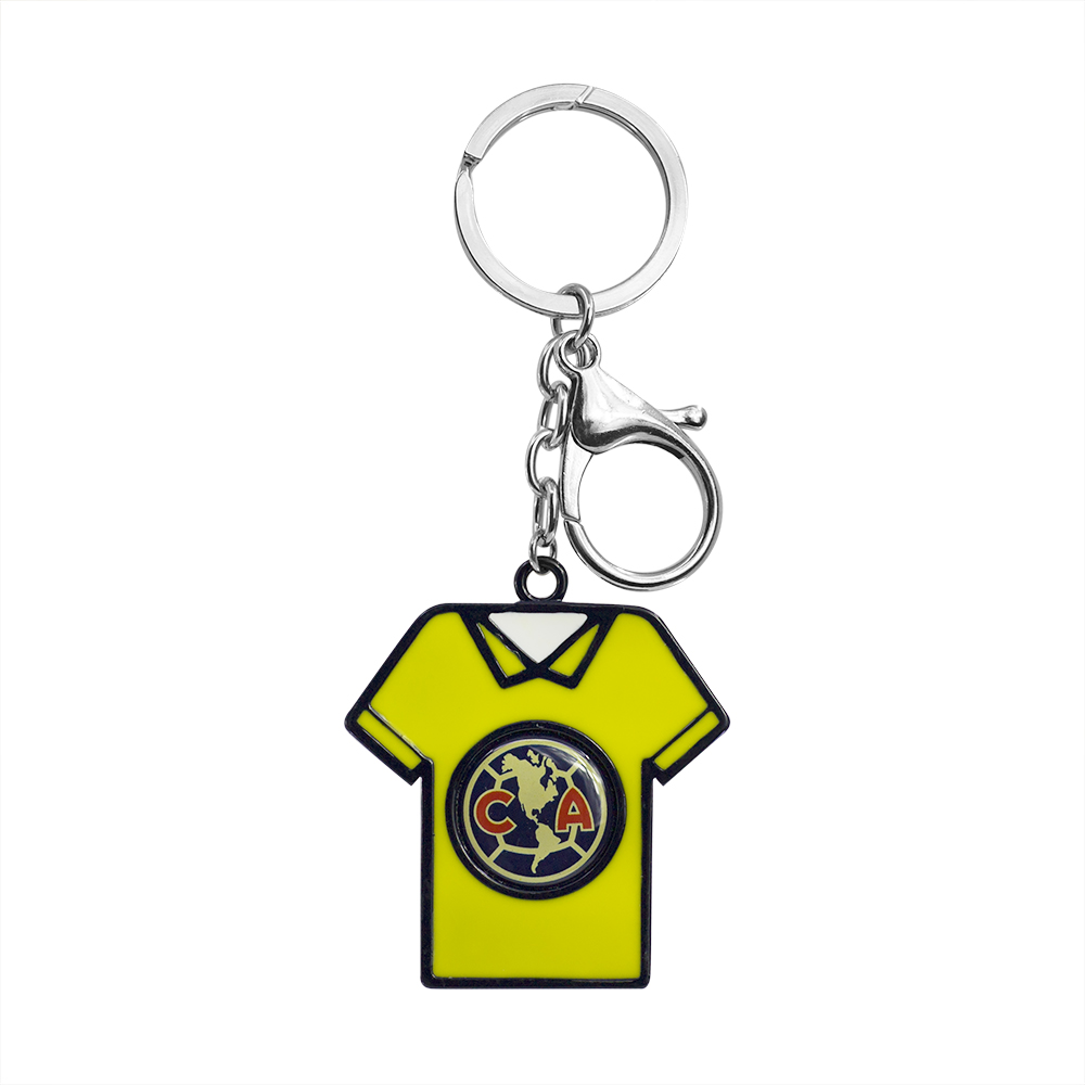 Llavero Club América color Amarillo Playera Clásica con Resina