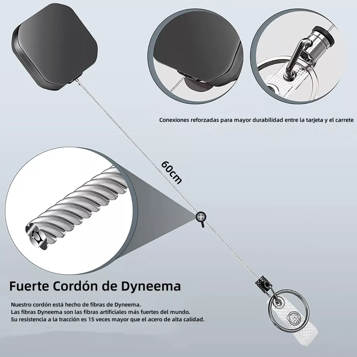 Foto 4 pulgar | Llaveros Soportes Retráctil Belug para Insignia con Cordón Y Clip