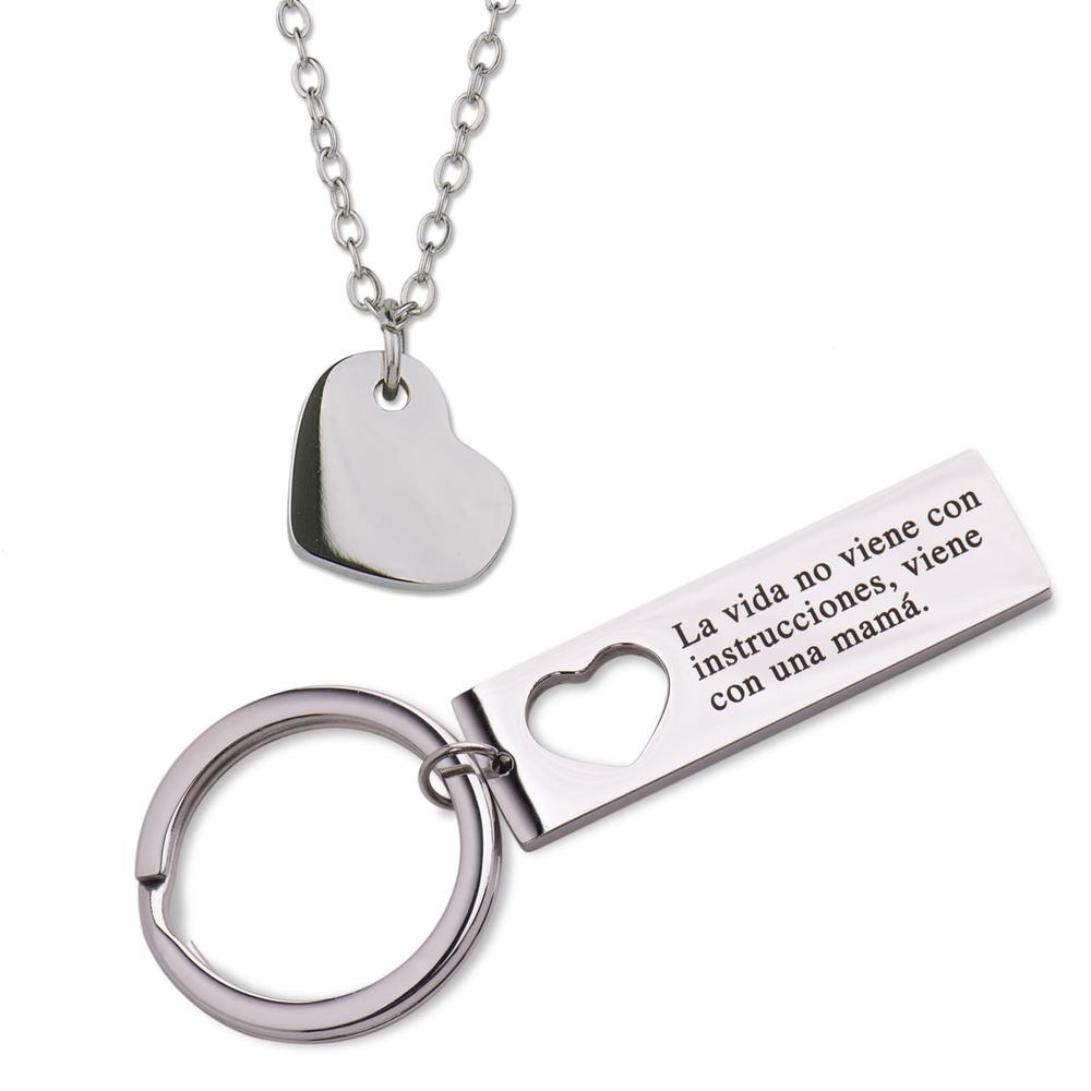 Foto 1 | Kit Collar de Corazón y Llavero con Frase Luckyly Joana para Mujer