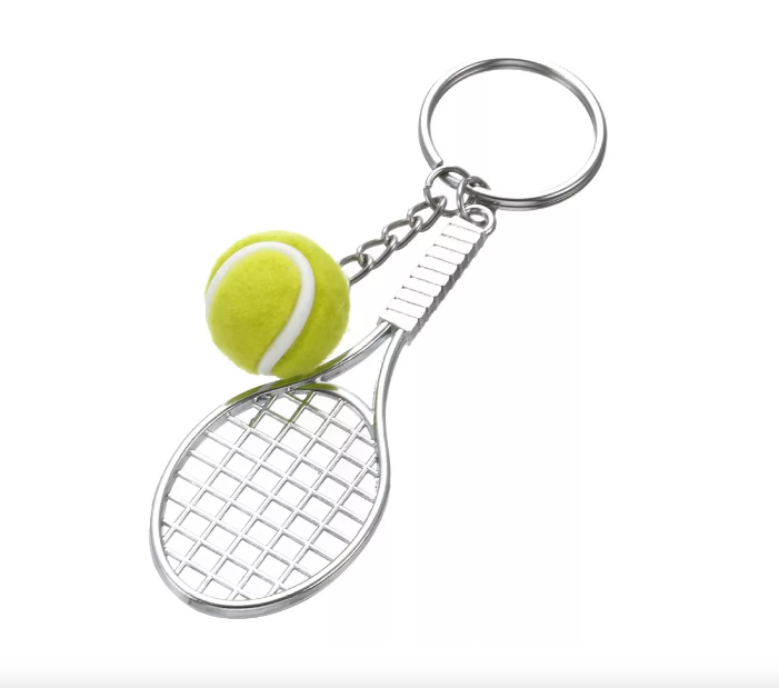 Llavero De Tenis Y Raqueta Pelota Creativo 2 En 1