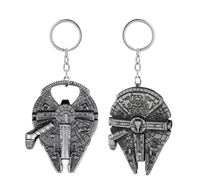 Llavero Destapador De Star Wars Halcon Milenario Gancho 2pc