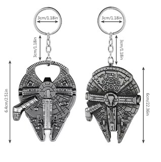 Foto 3 | Llavero Destapador De Star Wars Halcon Milenario Gancho 2pc