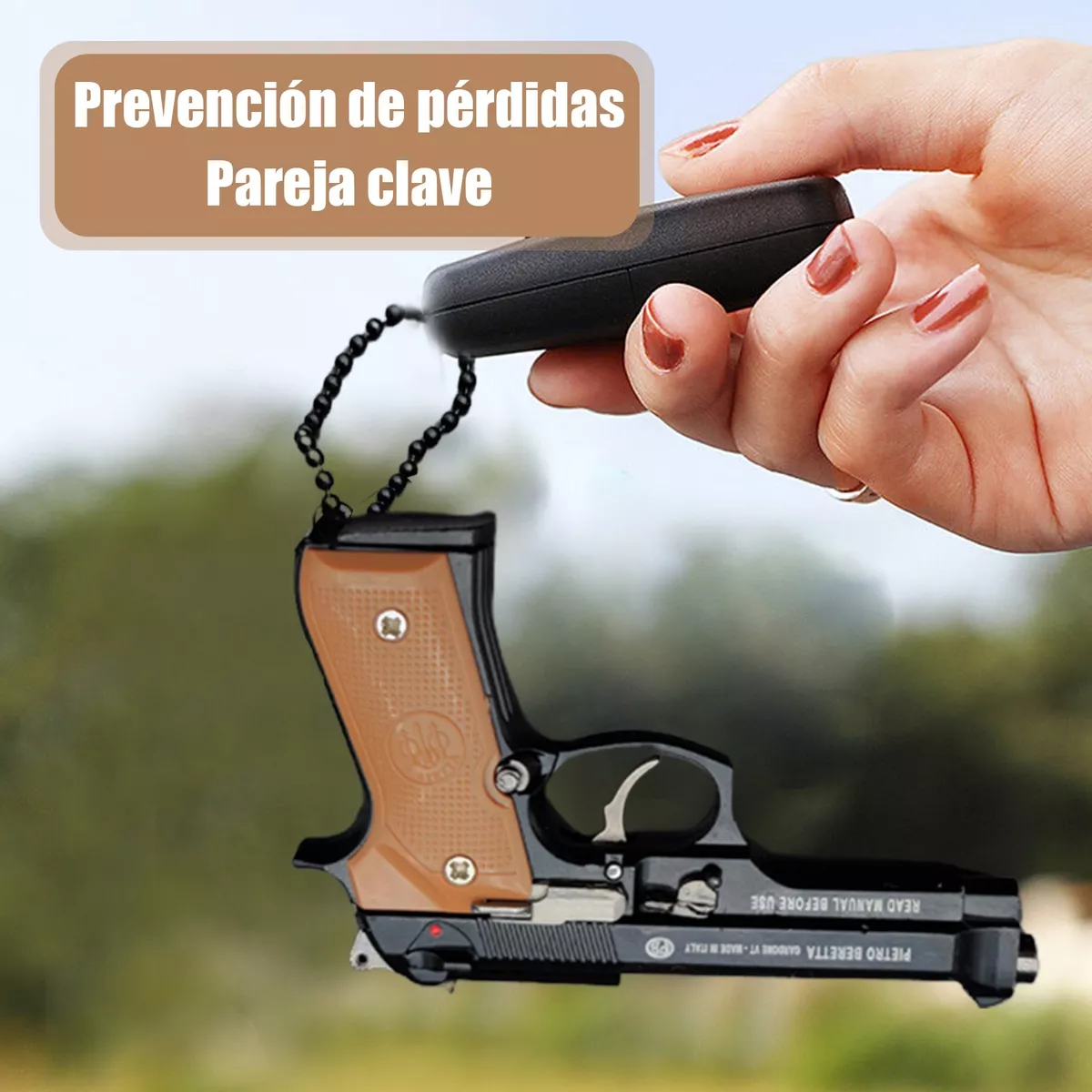 Foto 5 | Llaveros De Armas Fuego Pistola Replica Beretta 92f Negro