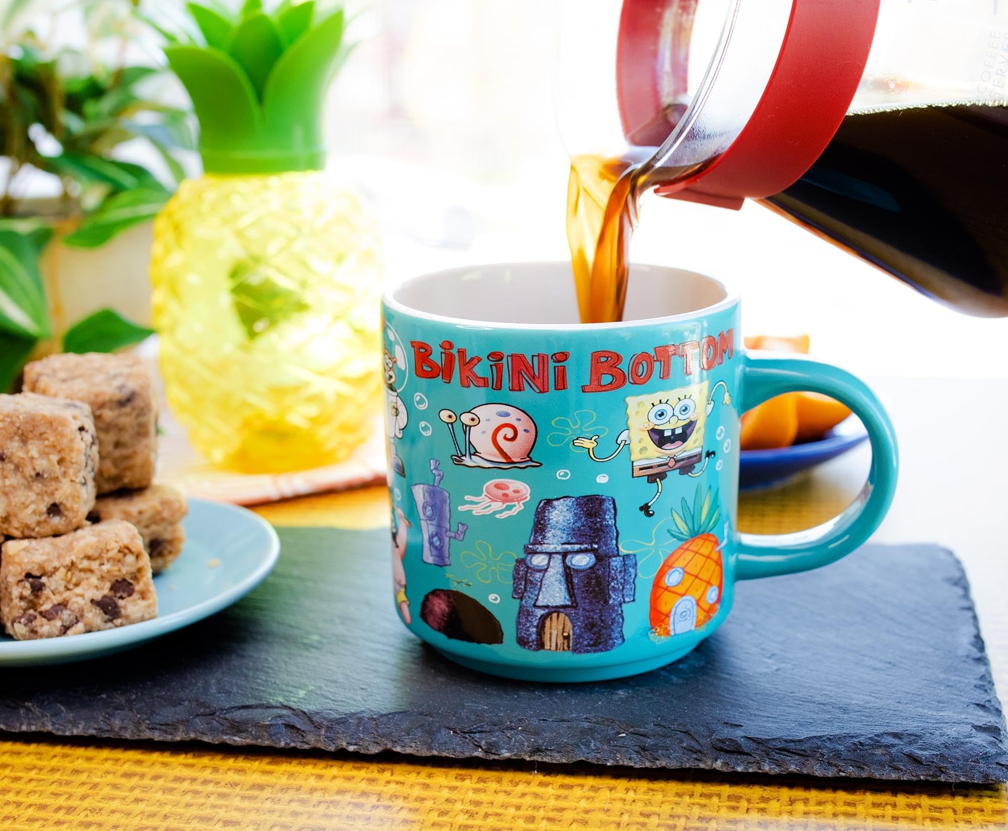 Foto 5 pulgar | Taza De Café Con Diseño De Búfalo Plateado, Diseño De Bob Esponja, Braguita De Bikini, 390 Ml - Venta Internacional.