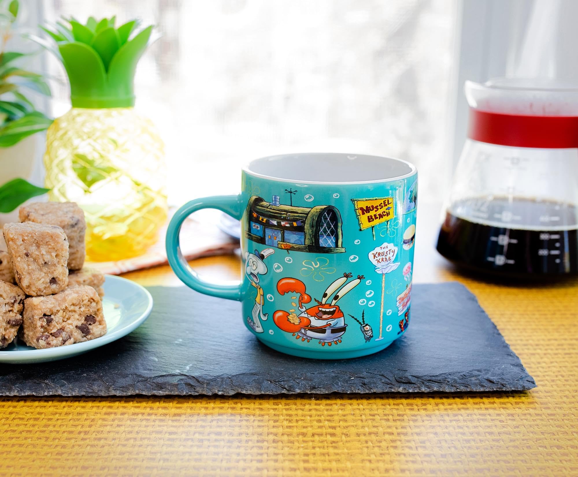 Foto 7 pulgar | Taza De Café Con Diseño De Búfalo Plateado, Diseño De Bob Esponja, Braguita De Bikini, 390 Ml - Venta Internacional.