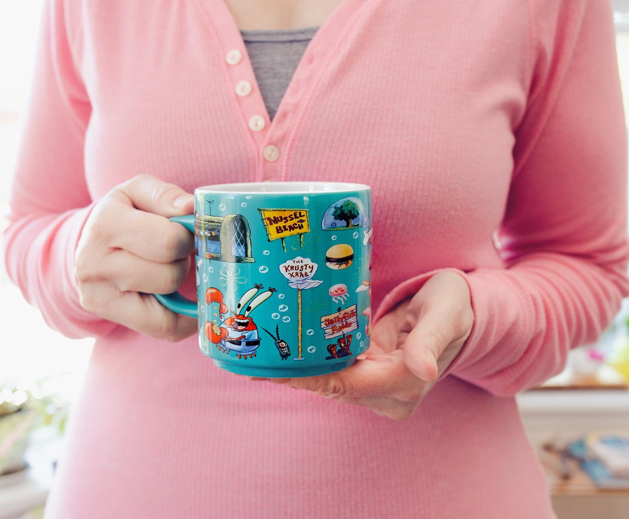 Foto 8 pulgar | Taza De Café Con Diseño De Búfalo Plateado, Diseño De Bob Esponja, Braguita De Bikini, 390 Ml - Venta Internacional.