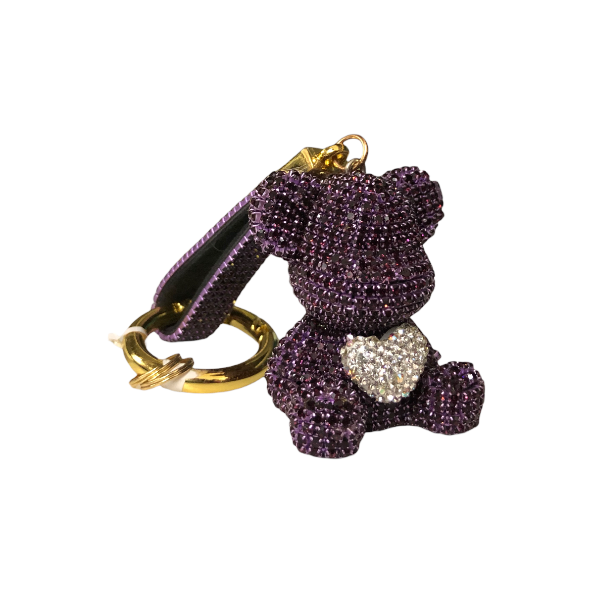 Foto 2 pulgar | Llavero Osito Con Corazón Pedrería Color Morado