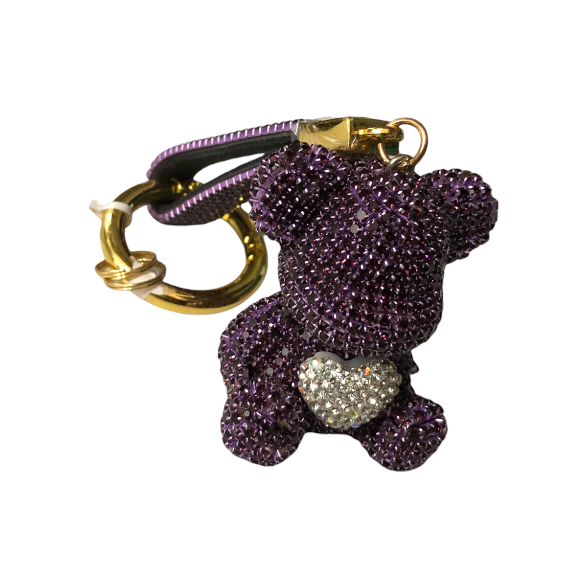 Foto 3 pulgar | Llavero Osito Con Corazón Pedrería Color Morado