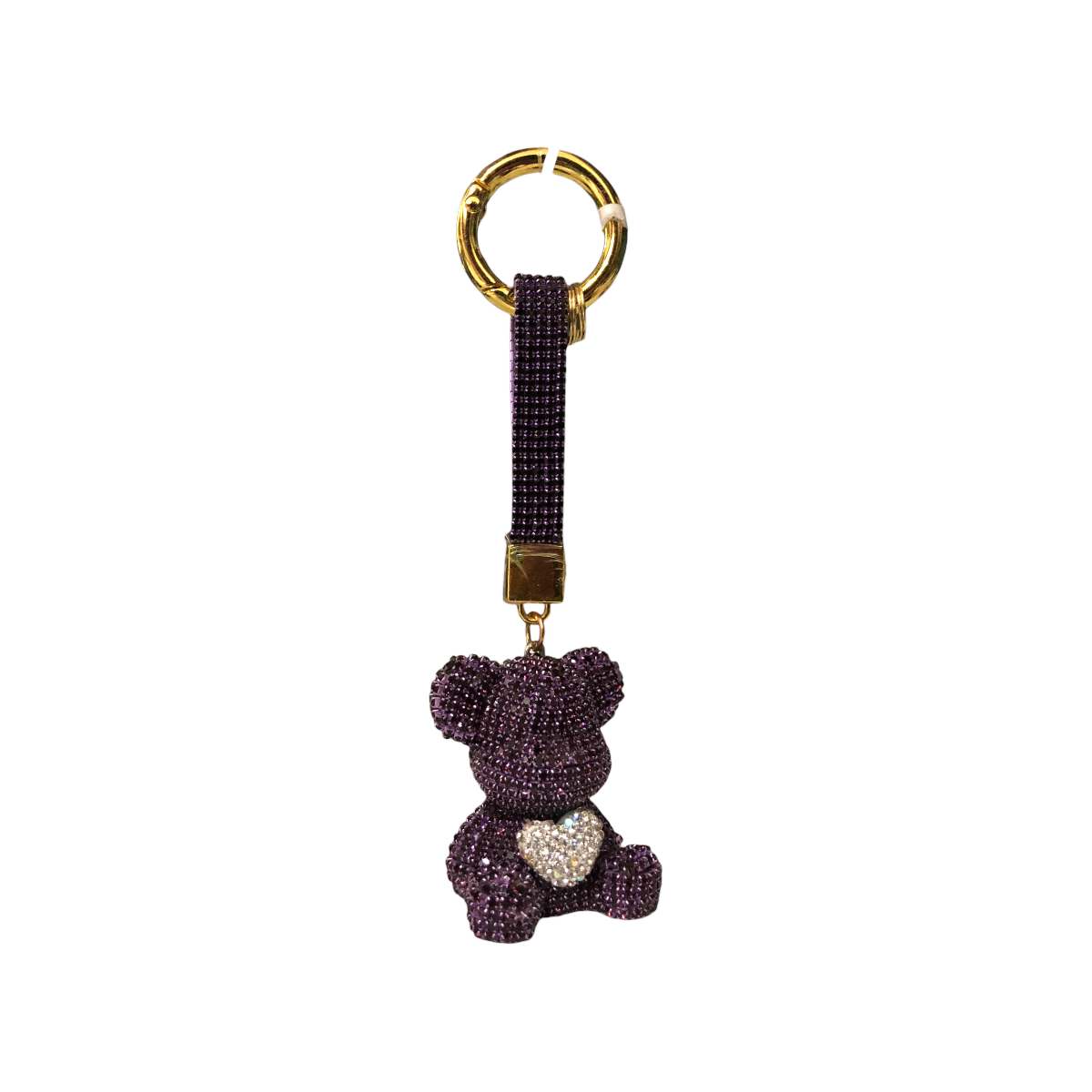 Foto 4 pulgar | Llavero Osito Con Corazón Pedrería Color Morado