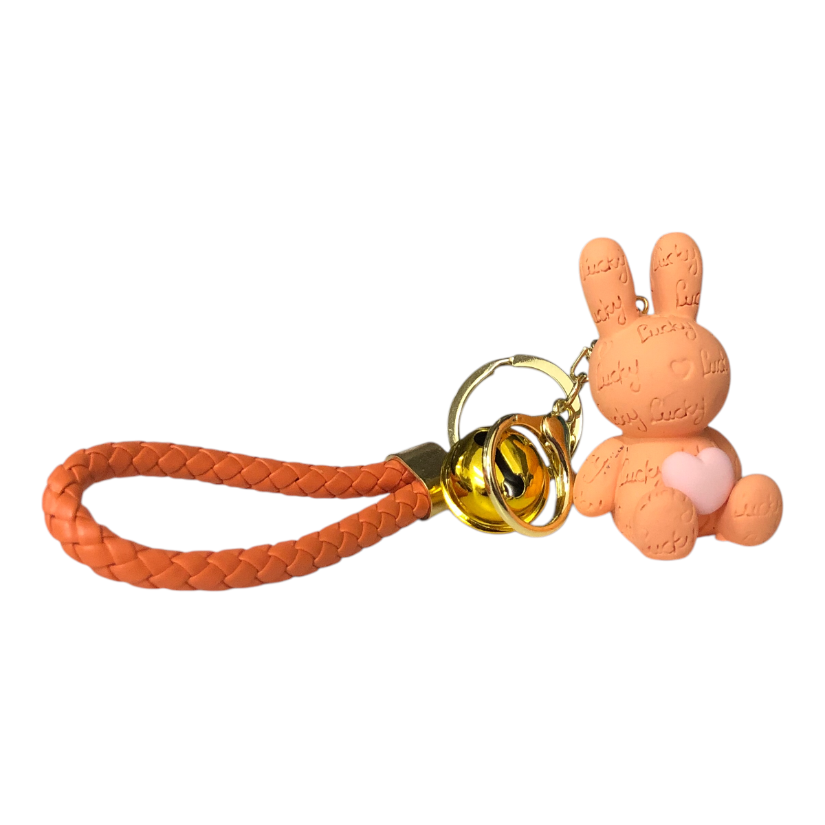 Foto 2 pulgar | Llavero Conejito Con Cascabel Texto Estampado Color Naranja