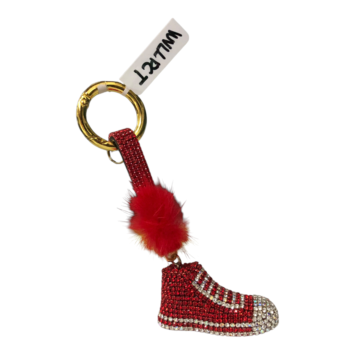 Foto 4 pulgar | Llavero De Tenis Color Rojo Mini Pompón Pedrería