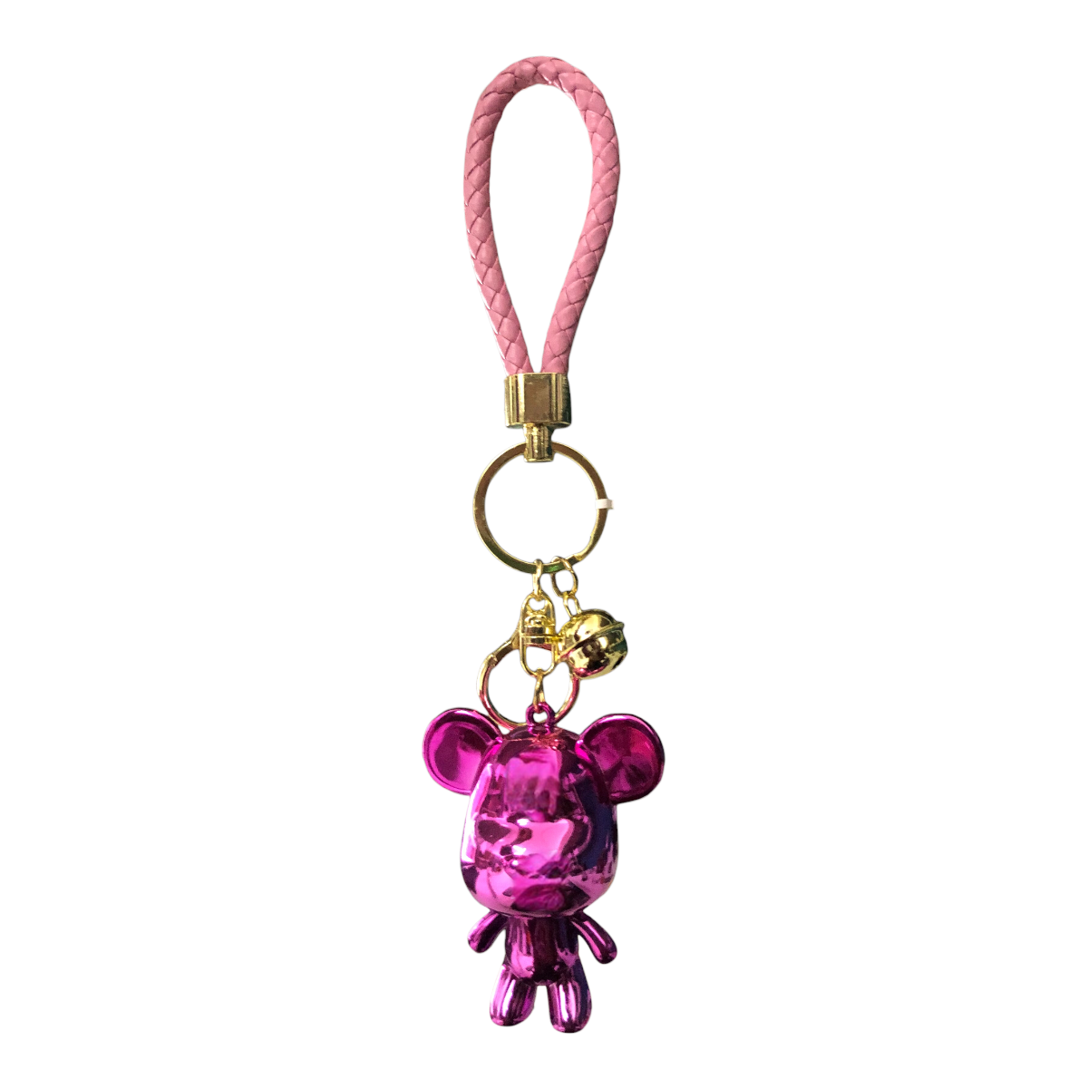 Llavero Básico Brilloso Osito Color Rosa