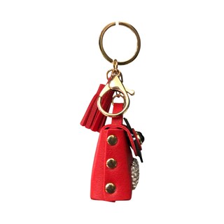 Foto 4 | Llavero De Bolsita Búho Flecos Pedrería Color Rojo
