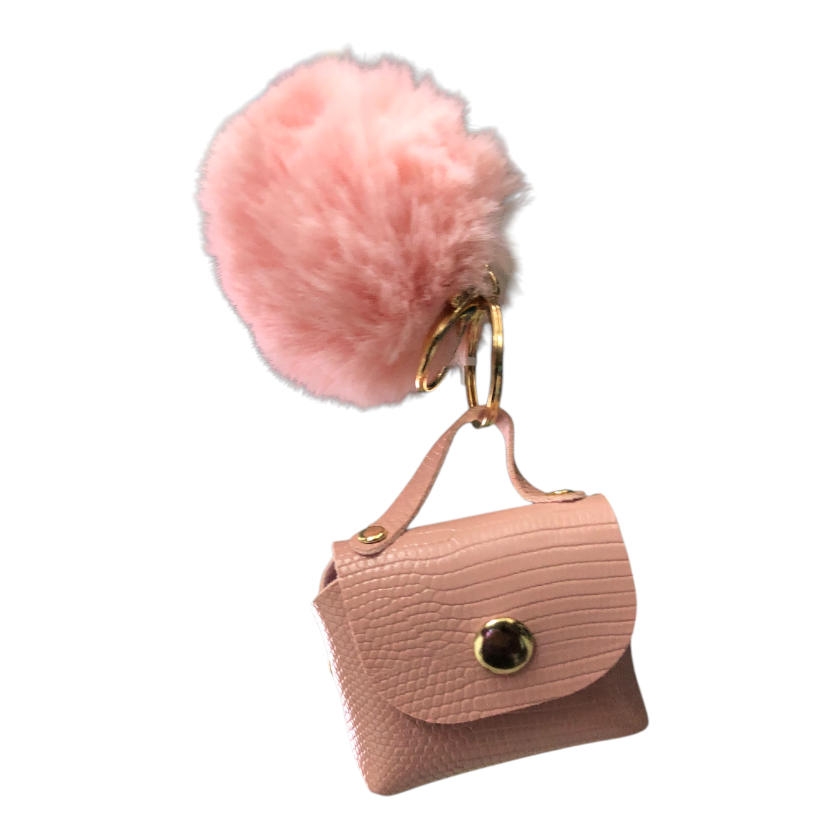 Foto 1 | Llavero Bolsita Con Pompón Efecto Serpiente Color Rosa