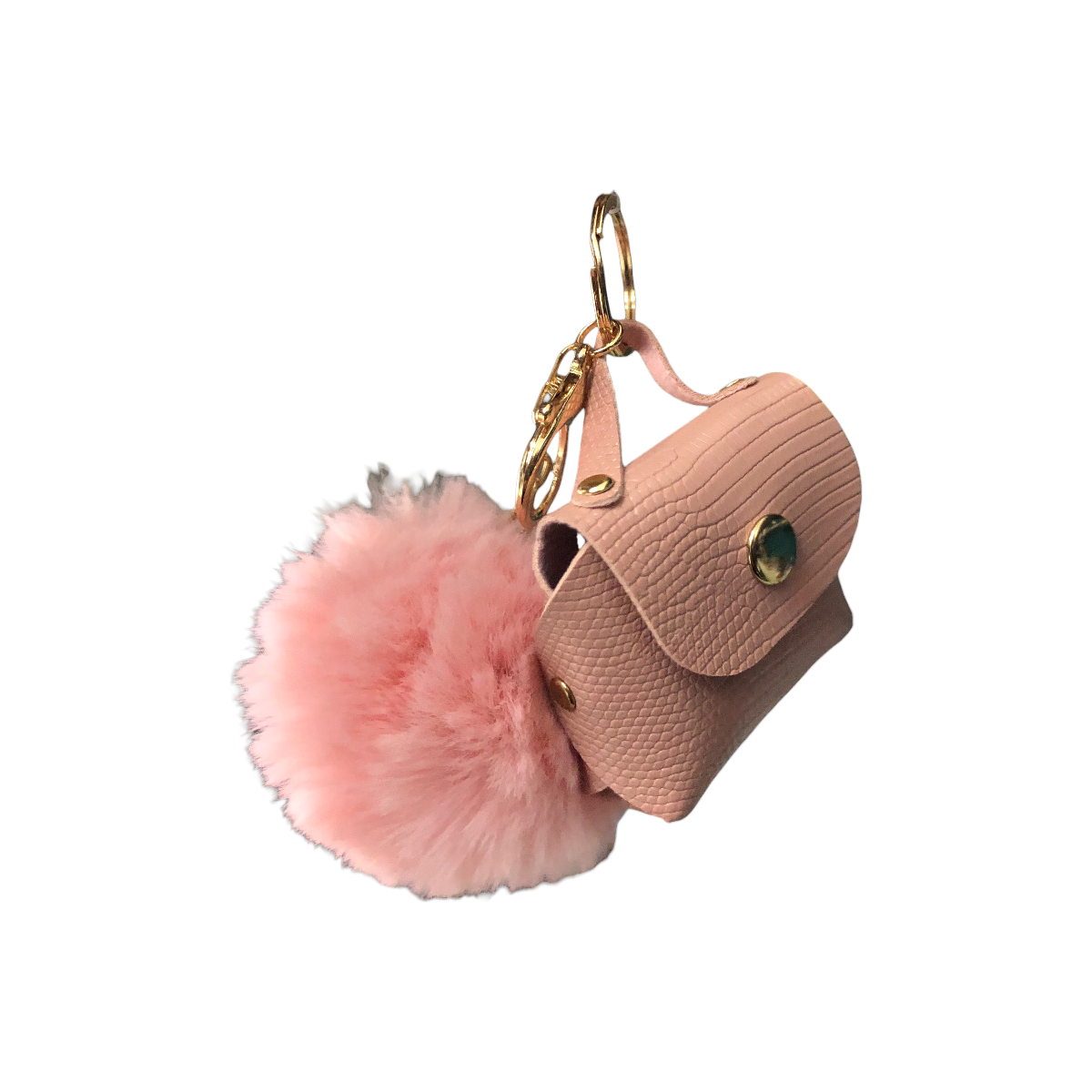 Foto 4 pulgar | Llavero Bolsita Con Pompón Efecto Serpiente Color Rosa