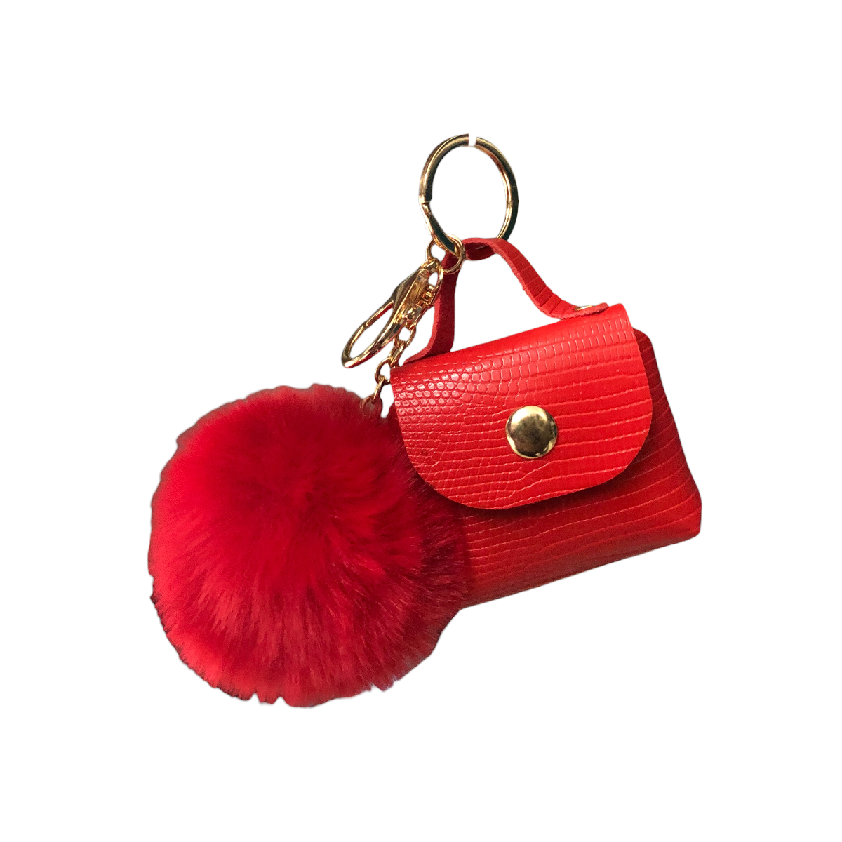 Foto 1 | Llavero Bolsita Con Pompón Efecto Serpiente Color Rojo
