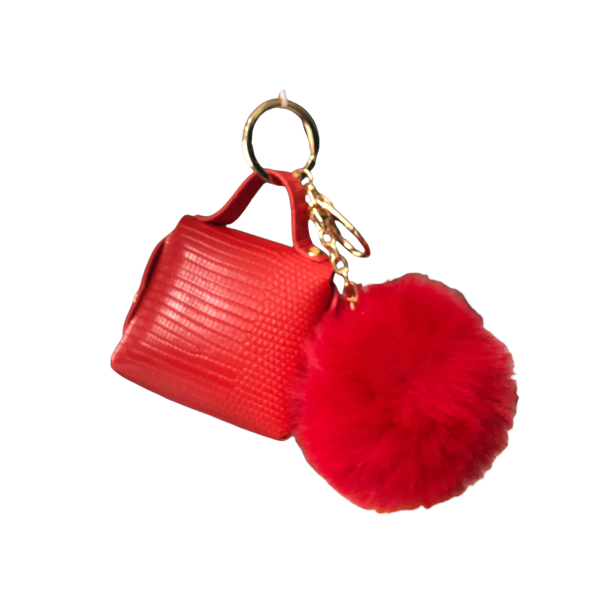 Foto 4 pulgar | Llavero Bolsita Con Pompón Efecto Serpiente Color Rojo