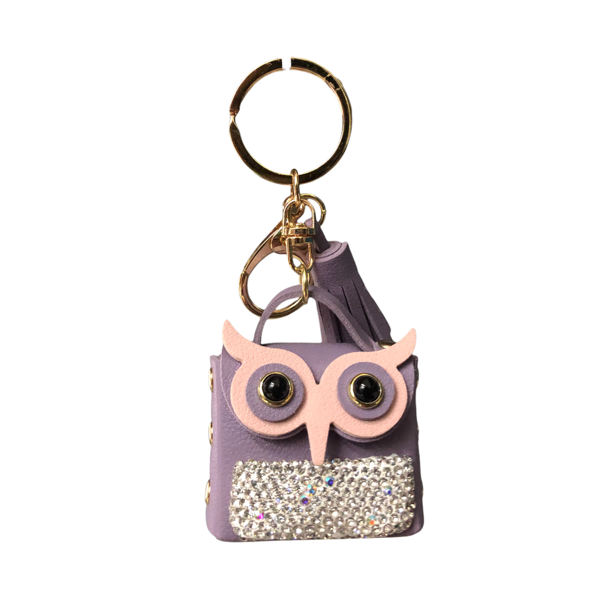 Foto 1 | Llavero De Bolsita Búho Flecos Pedrería Color Morado