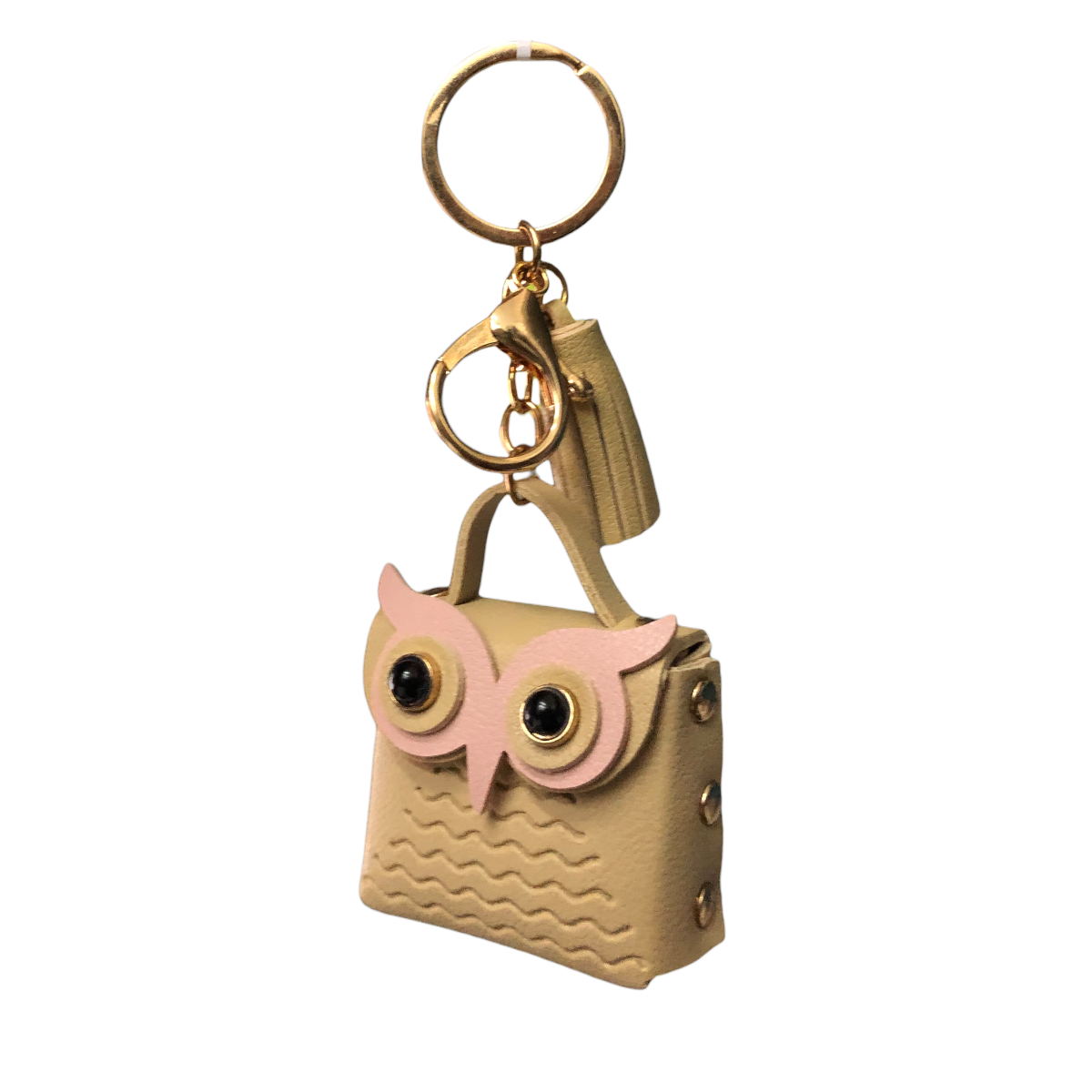 Llavero Bolsita Búho Básico Color Beige