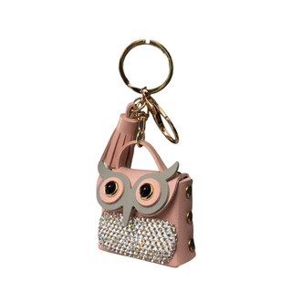 Foto 1 | Llavero De Bolsita Búho Flecos Pedrería Color Rosa