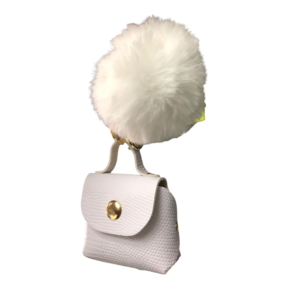 Foto 2 | Llavero Bolsita Con Pompón Efecto Serpiente Color Blanco