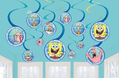 Foto 1 | Decoraciones Para Fiestas Amscan, Bob Esponja, Multicolor, Paquete De 12 - Venta Internacional.