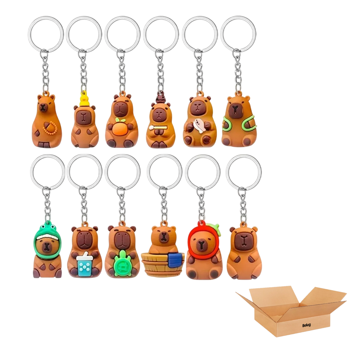 Llaveros Belug Capibara 12 Piezas
