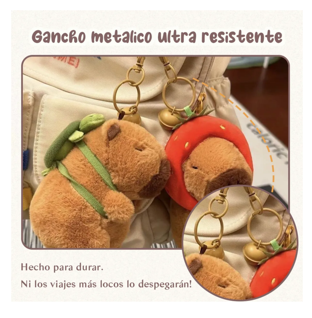 Foto 6 pulgar | Llavero Capibara Peluche Belug, Cafe Rojo Y Verde