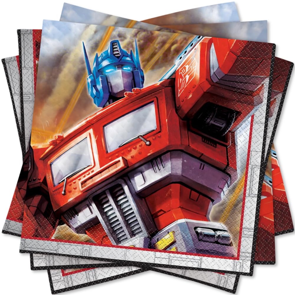 Servilletas De Papel Unique Transformers, 16 Unidades, 16,5 X 16,5 Cm - Venta Internacional.