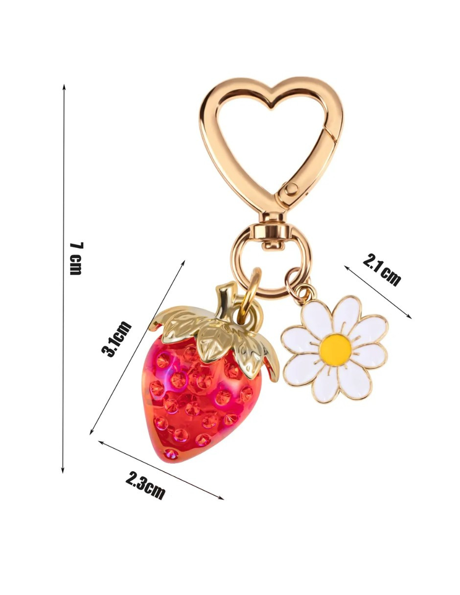 Foto 4 pulgar | Llavero Fresas De Moda Para Mujer Regalo Rojo