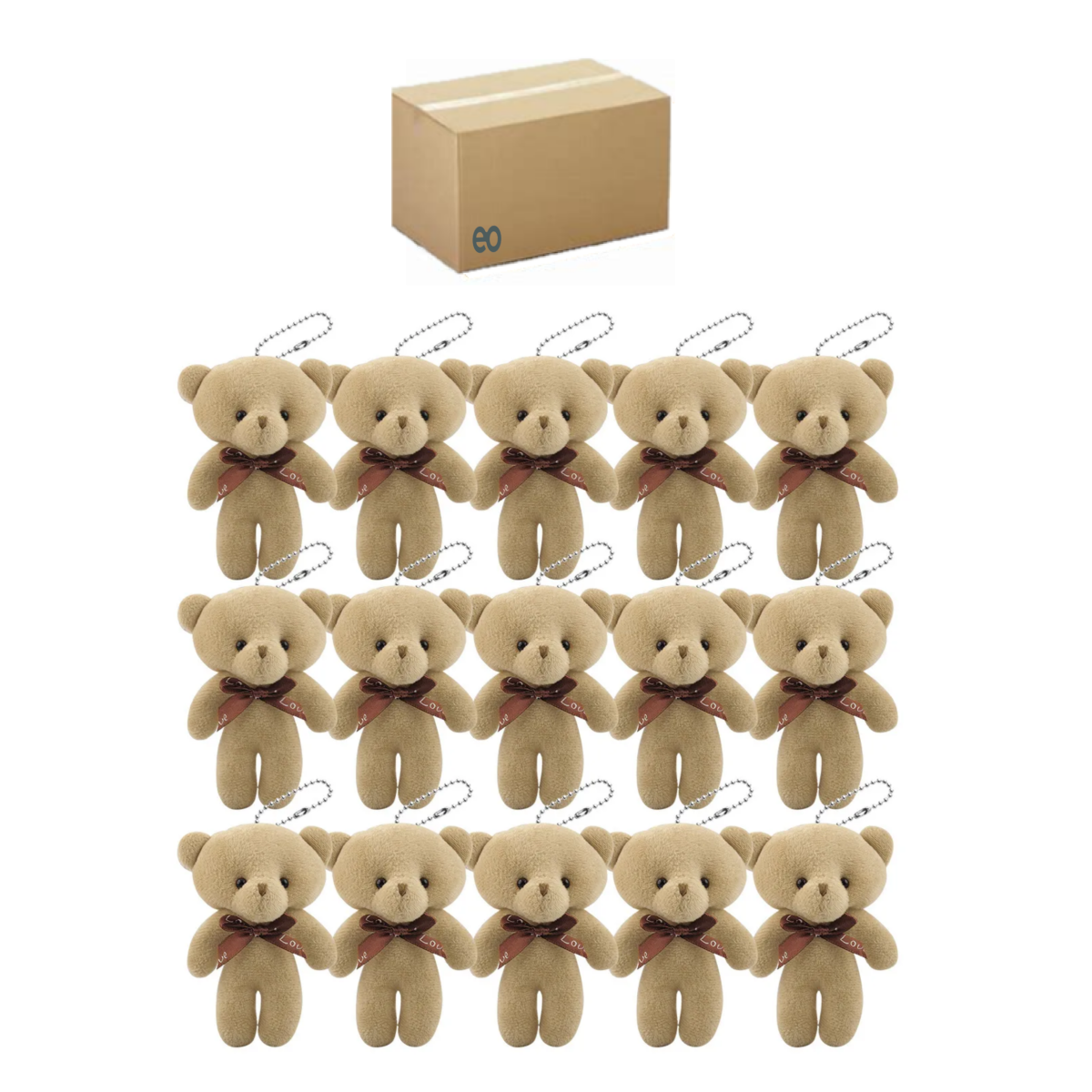 Foto 1 | Kit 15 Llaveros De Moda Miniositos De Peluche Eo Safe Imports Esi-20017 Marron