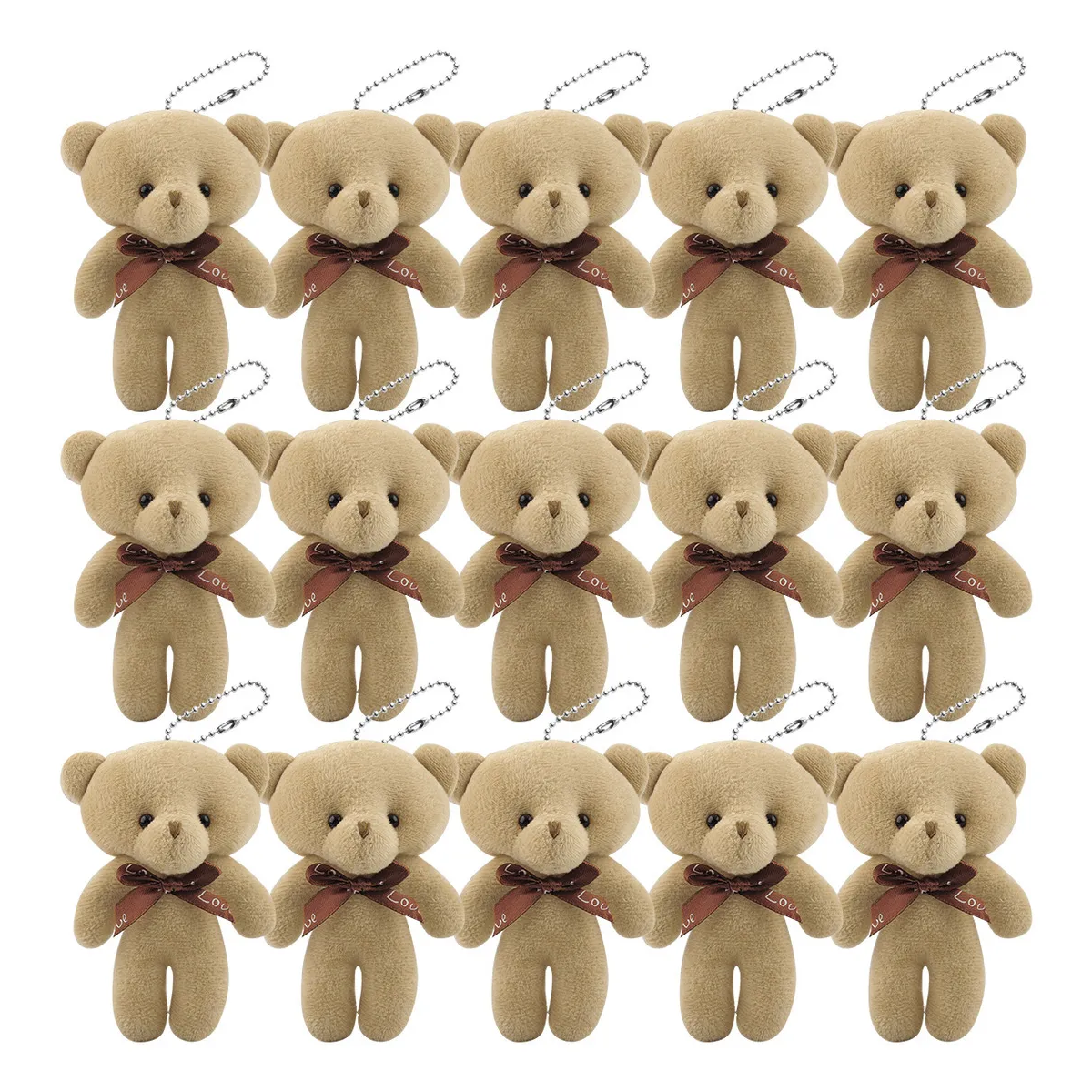 Foto 3 | Kit 15 Llaveros De Moda Miniositos De Peluche Eo Safe Imports Esi-20017 Marron