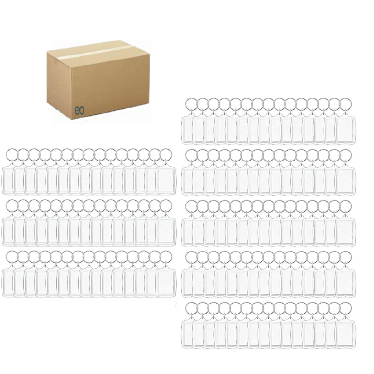Foto 2 pulgar | Set 120 Pcs De Acrílico Llaveros De Fotos Eo Safe Imports Esi- 20018 Transparente