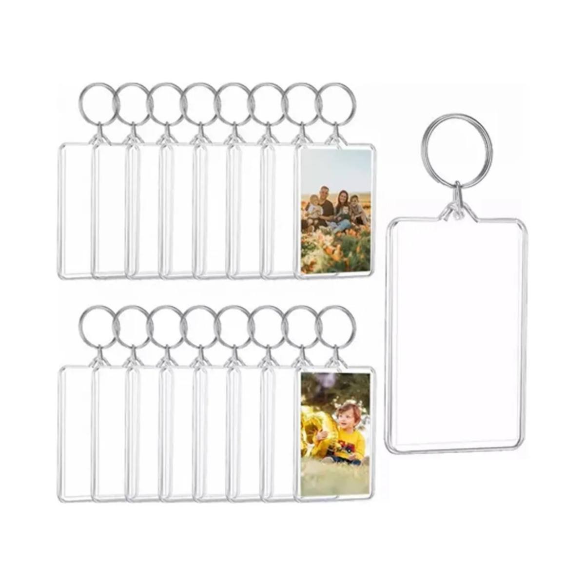 Foto 3 pulgar | Set 120 Pcs De Acrílico Llaveros De Fotos Eo Safe Imports Esi- 20018 Transparente