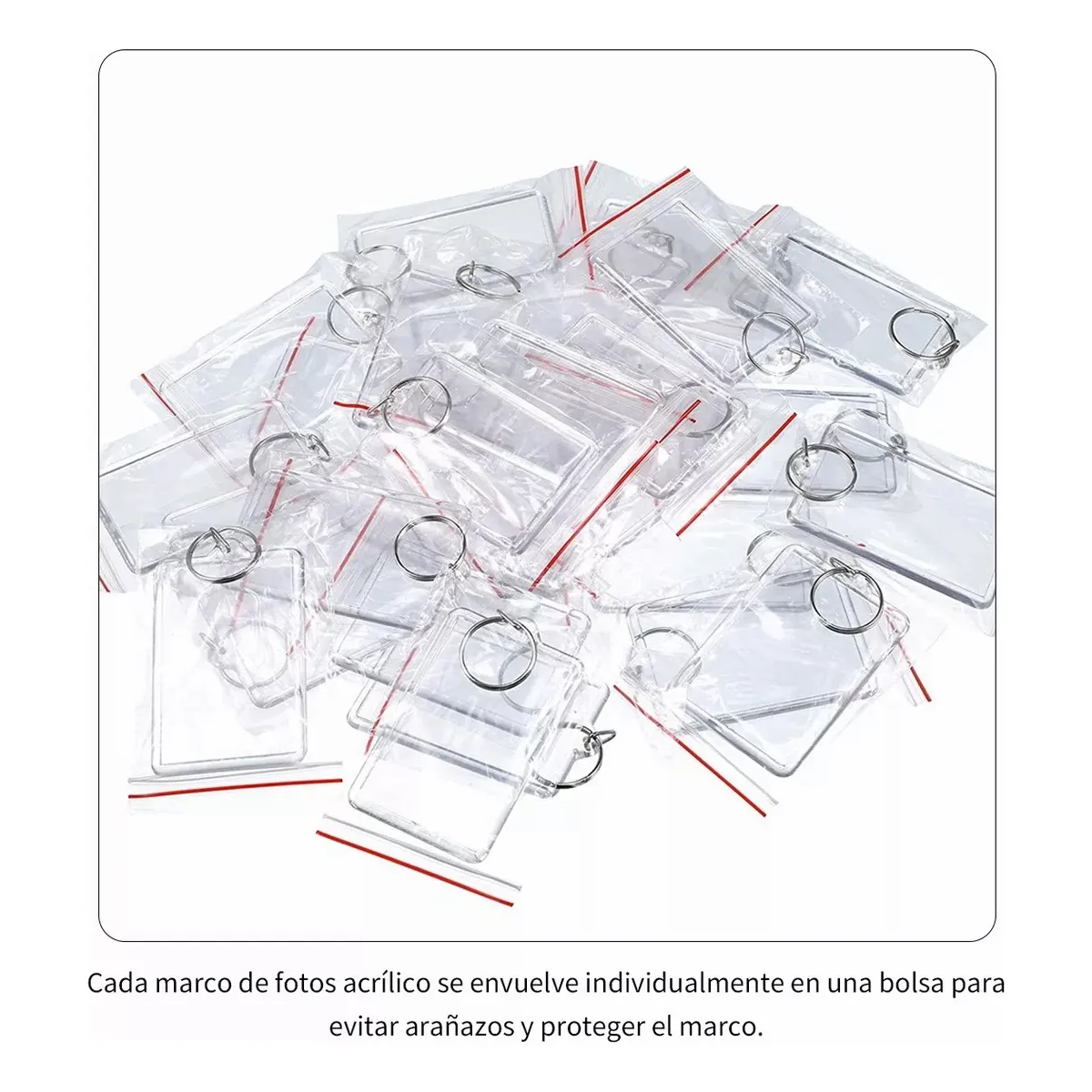 Foto 5 pulgar | Set 120 Pcs De Acrílico Llaveros De Fotos Eo Safe Imports Esi- 20018 Transparente