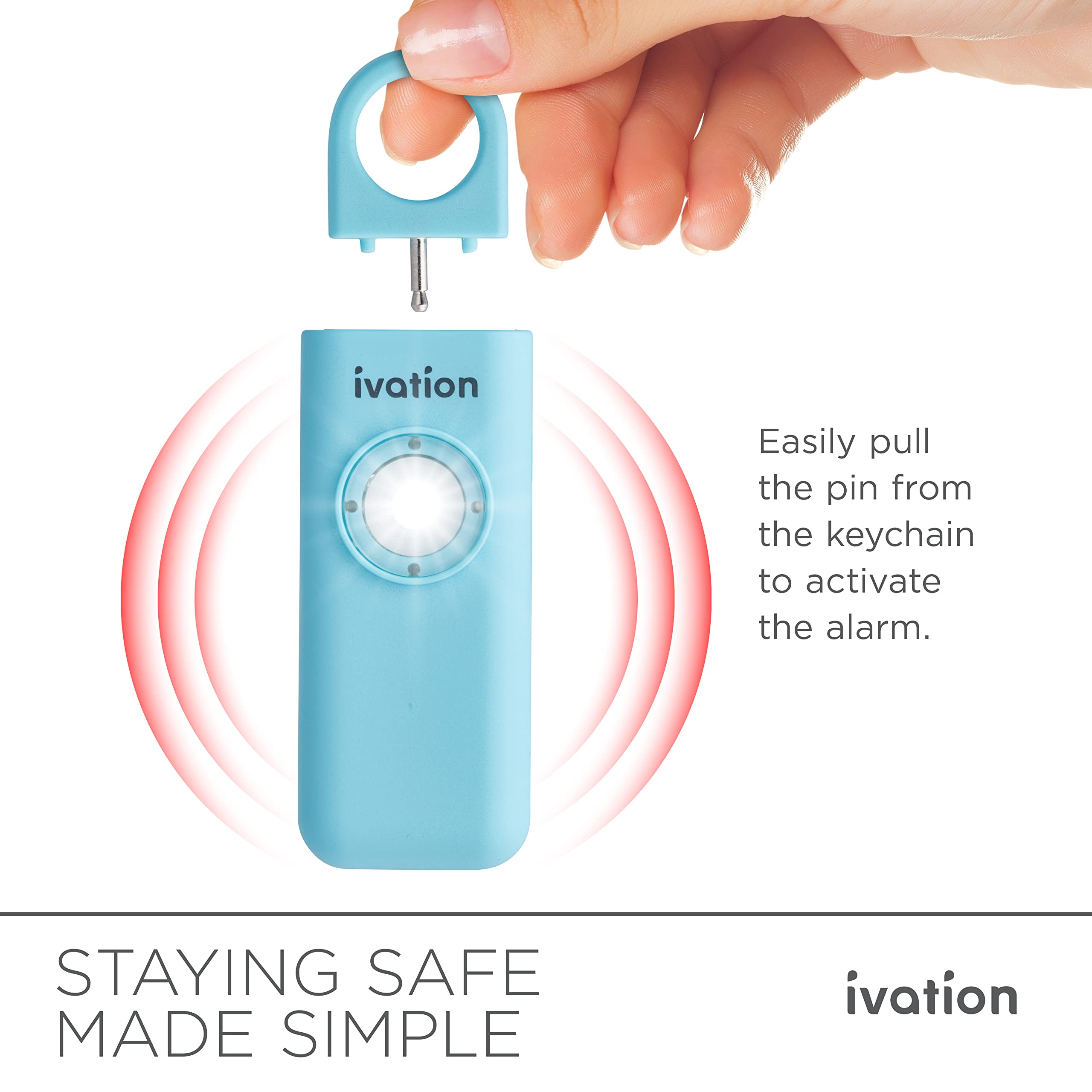 Foto 3 | Llavero Personal Con Alarma Sos Ivation Con Sirena De 125 Db Y Luz - Venta Internacional.