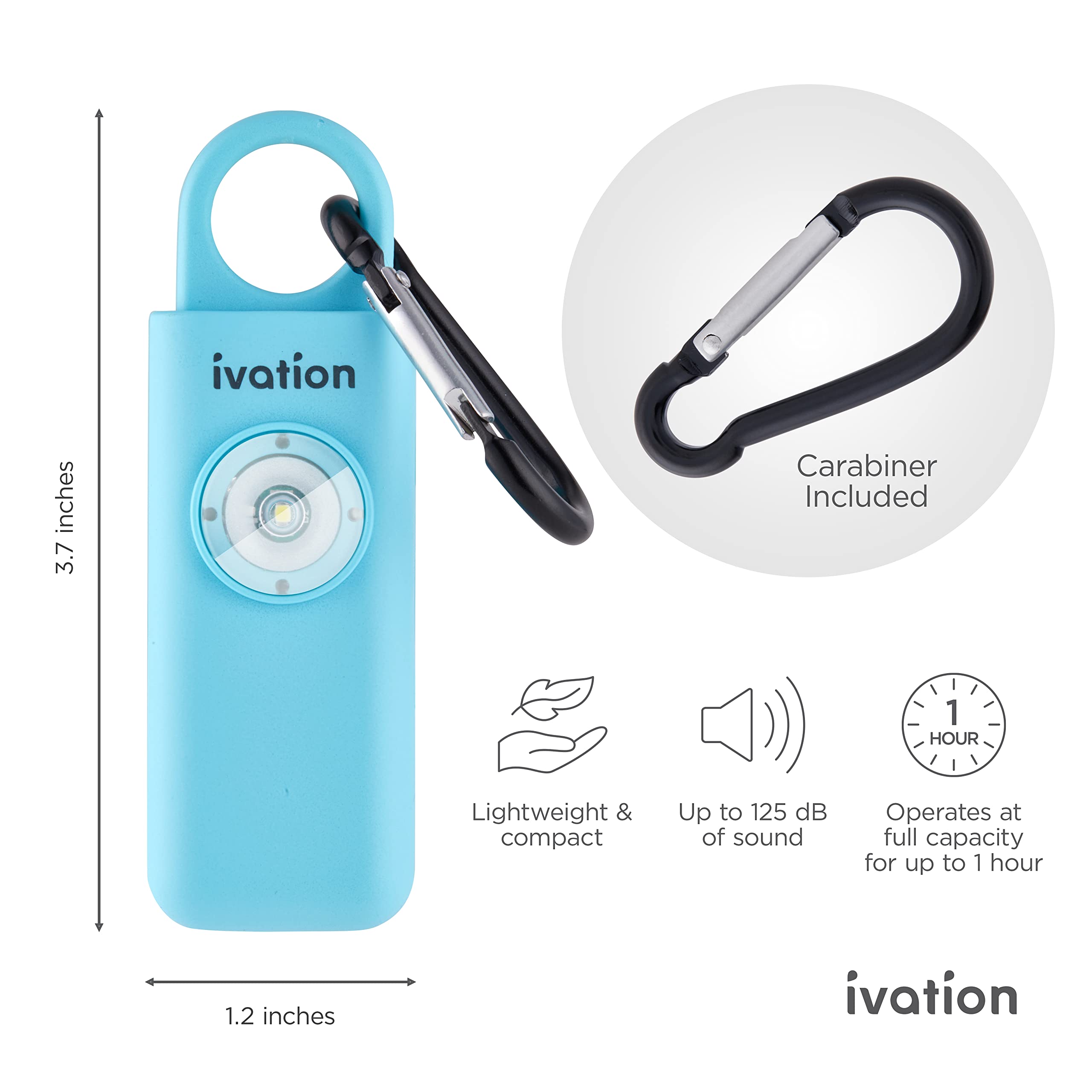 Foto 5 pulgar | Llavero Personal Con Alarma Sos Ivation Con Sirena De 125 Db Y Luz - Venta Internacional.