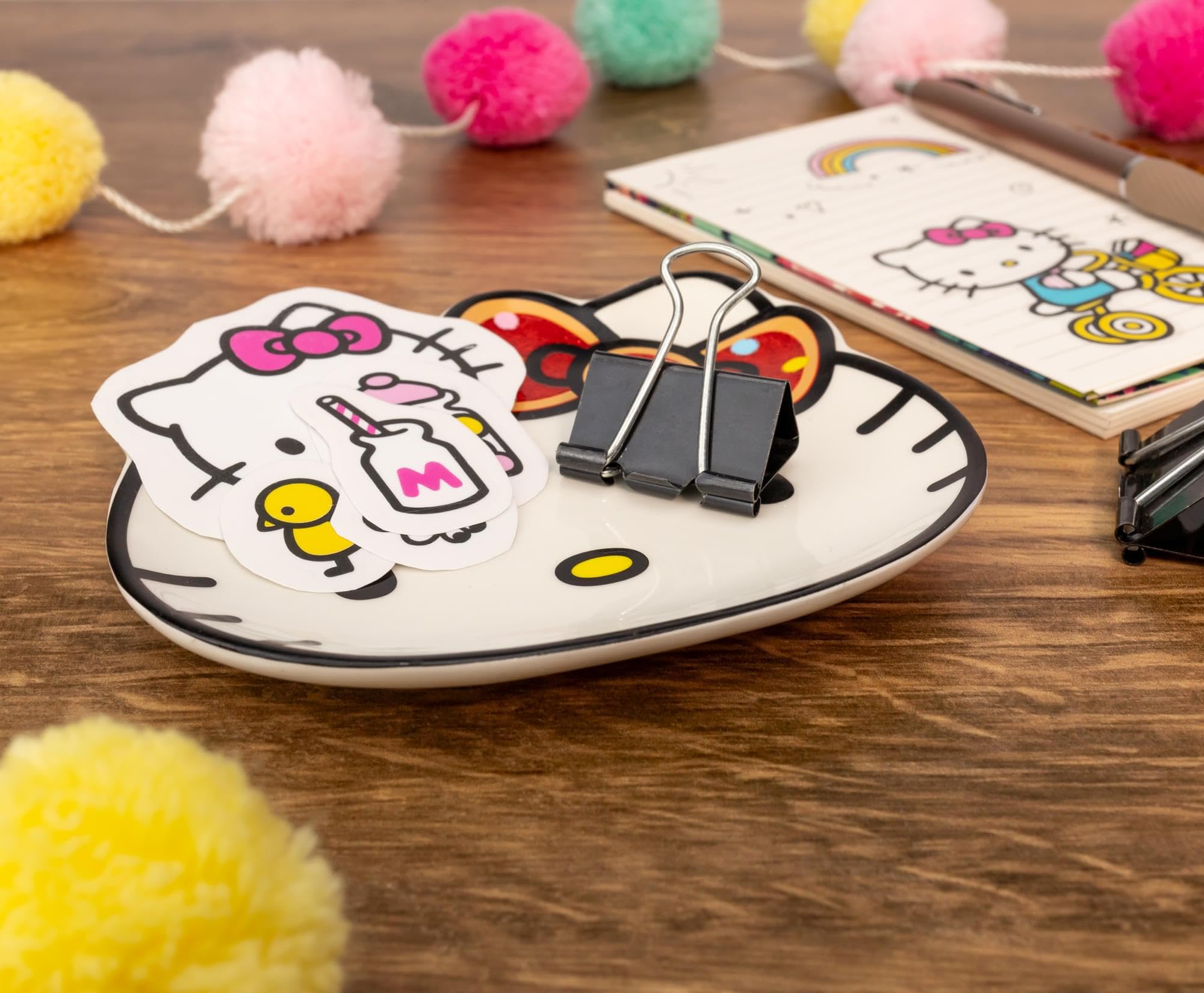 Foto 6 pulgar | Bandeja Para Abalorios Sanrio Hello Kitty Con Forma De Lazo Con Purpurina  Cerámica - Venta Internacional.