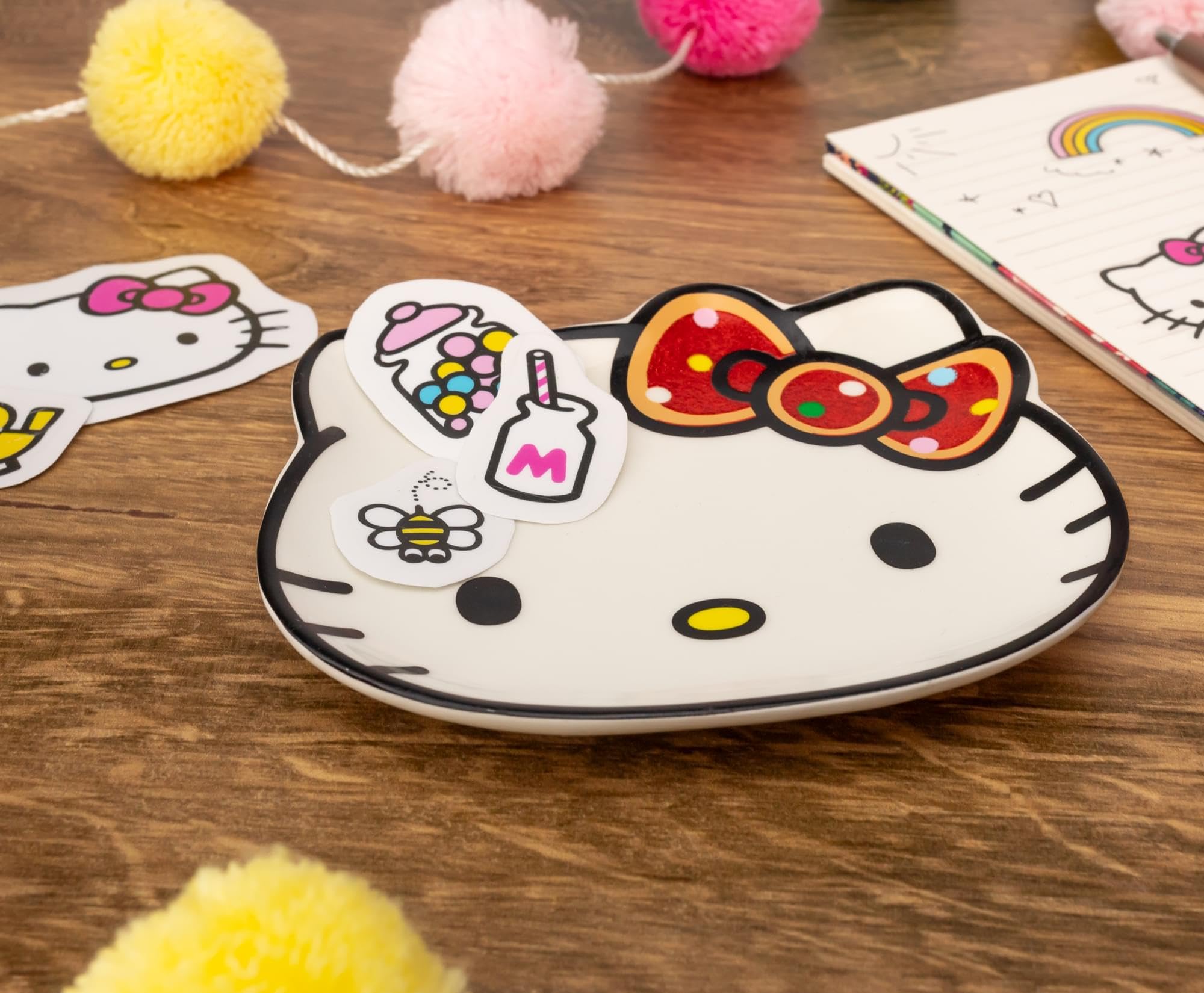 Foto 7 pulgar | Bandeja Para Abalorios Sanrio Hello Kitty Con Forma De Lazo Con Purpurina  Cerámica - Venta Internacional.
