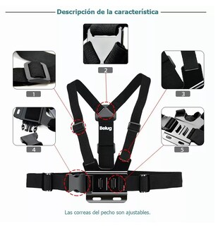 Foto 5 | Arnés para Pecho Gopro Pecheran Negro