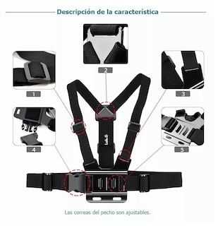 Foto 5 | Arnes Para Pecho Gopro Pecheran Lab.g Negro