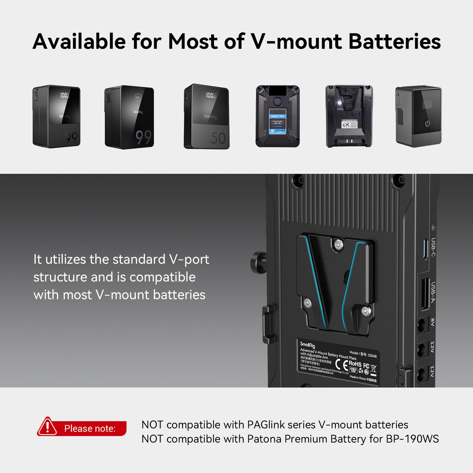 Foto 3 pulgar | Placa Adaptadora De Batería V Mount Con Cargador Usb-c Pd De 65 W Smallr - Venta Internacional.