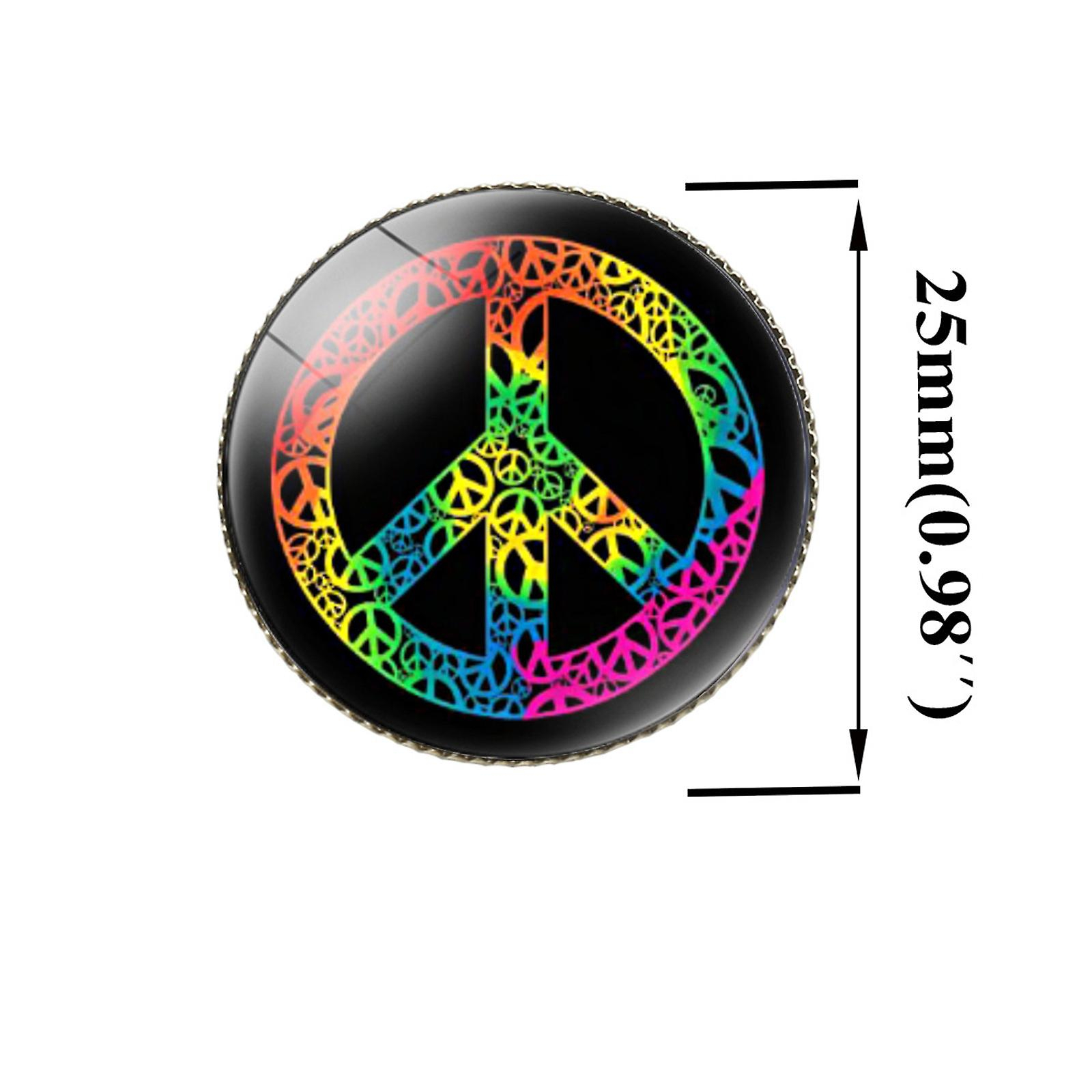 Broche Vintage De Cristal Con El Signo De La Paz Para Ropa Y Bolsos - Venta Internacional.
