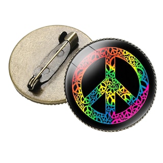 Foto 2 | Broche Vintage De Cristal Con El Signo De La Paz Para Ropa Y Bolsos - Venta Internacional.