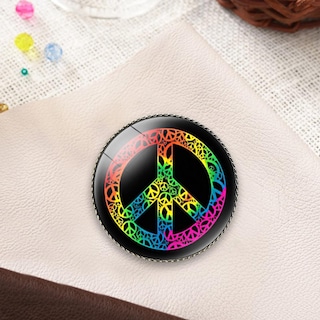 Foto 4 | Broche Vintage De Cristal Con El Signo De La Paz Para Ropa Y Bolsos - Venta Internacional.